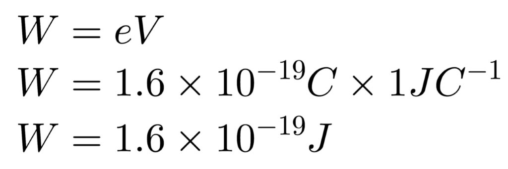 the unit of electron volts