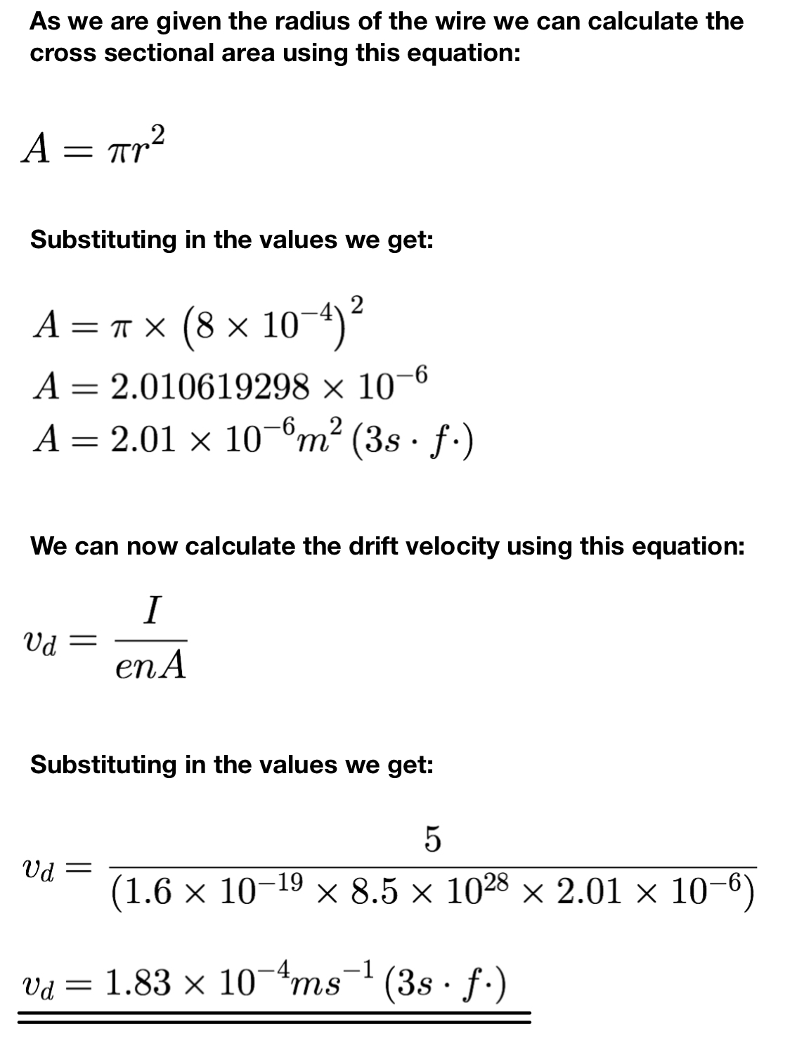 Drift Velocity - The Science And Maths Zone