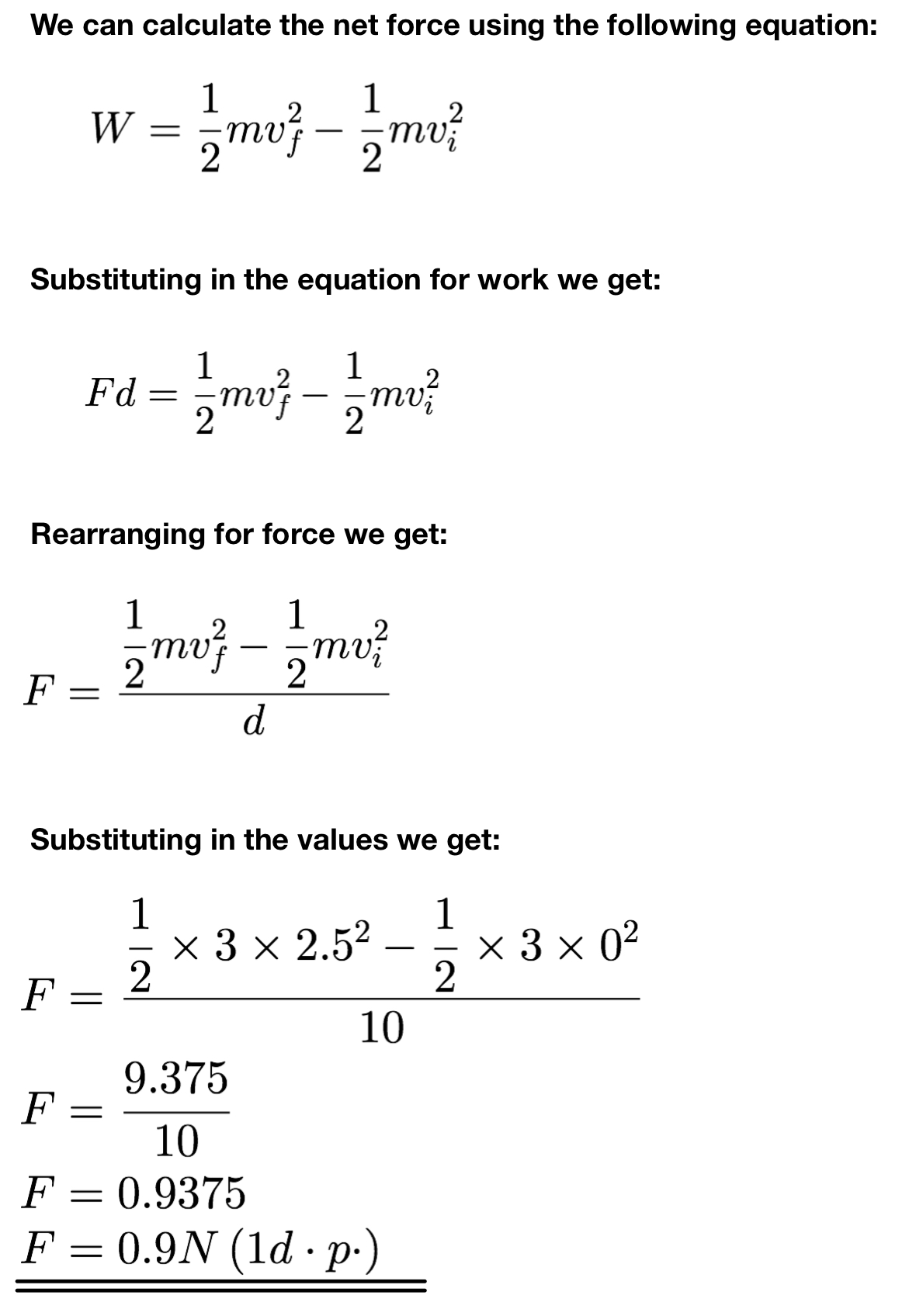 Work-Energy Principle - The Science And Maths Zone